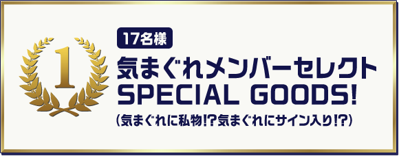 ▼1等:気まぐれメンバーセレクト　SPECIAL GOODS!